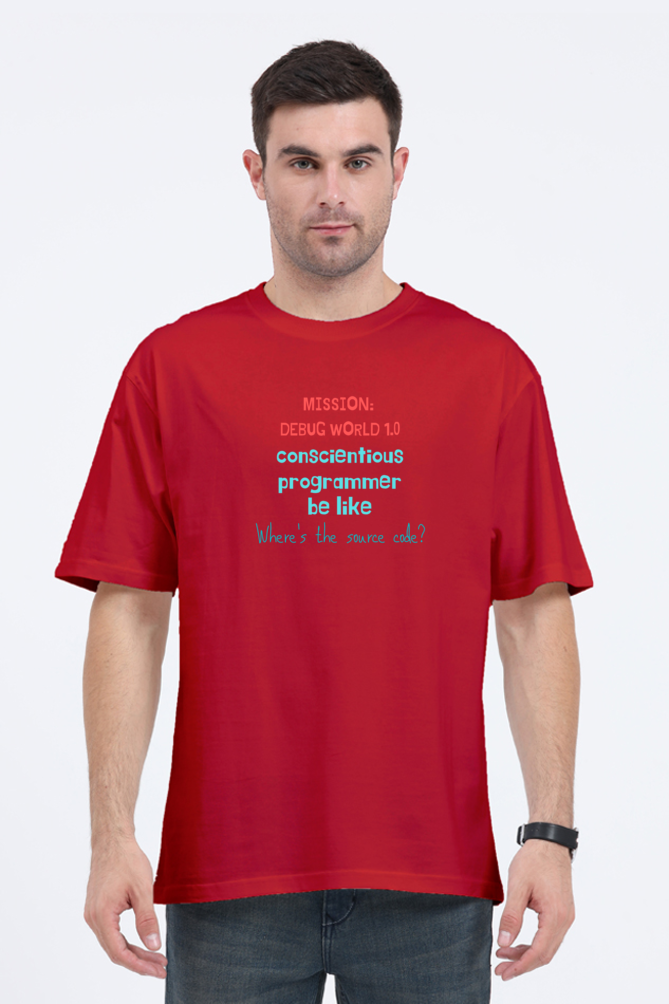 Mission Debug World - Men's Oversized T Shirt