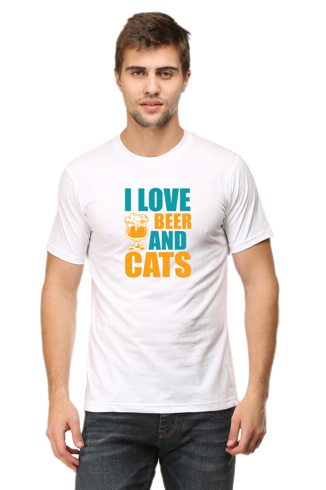 I Love Beer and Cats - Men's T Shirt
