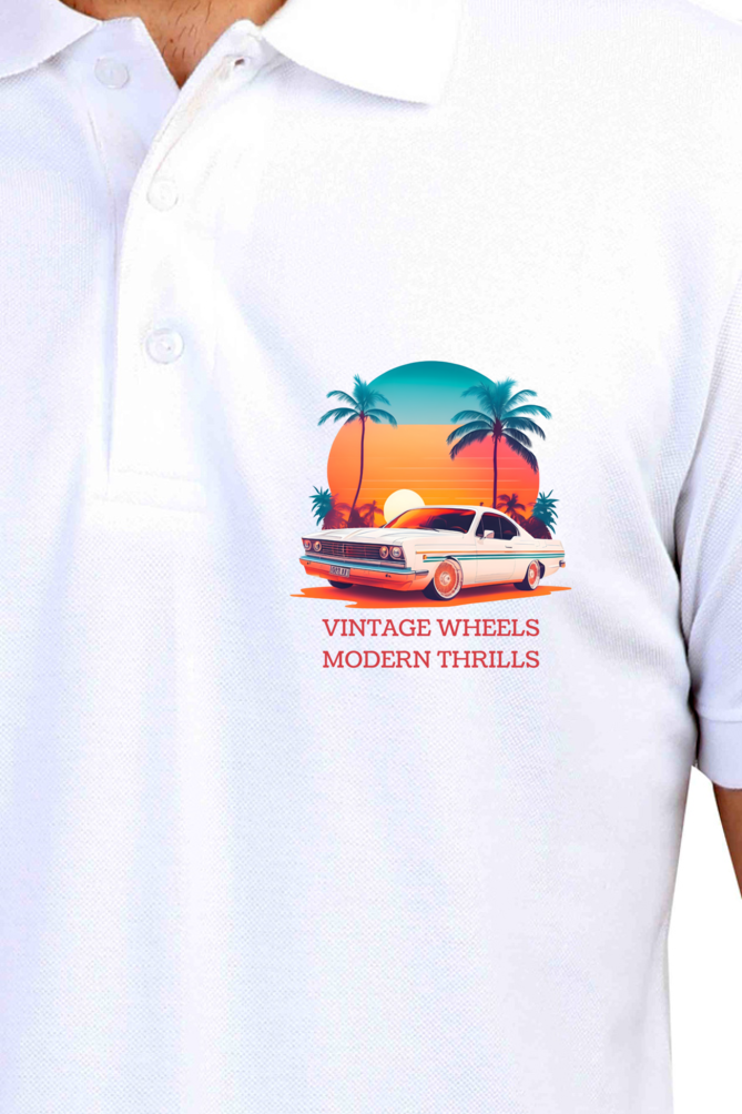 Vintage Wheels Modern Thrills - Men's Polo Shirt