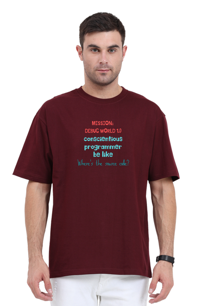 Mission Debug World - Men's Oversized T Shirt