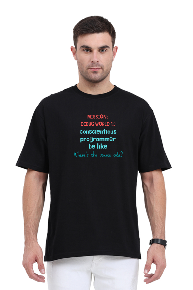 Mission Debug World - Men's Oversized T Shirt