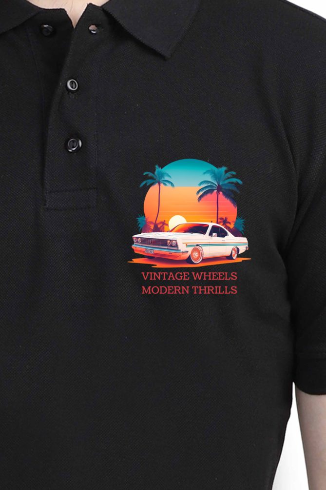 Vintage Wheels Modern Thrills - Men's Polo Shirt