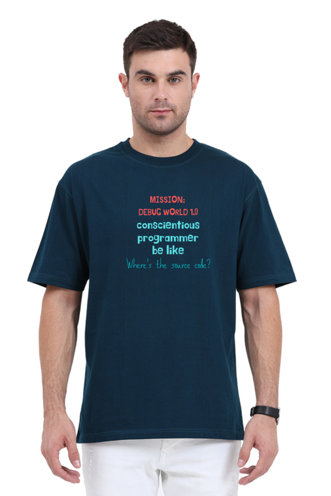 Mission Debug World - Men's Oversized T Shirt