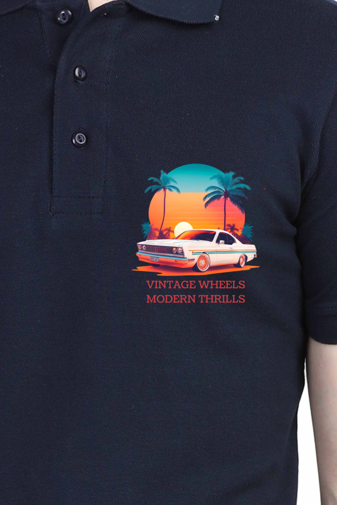 Vintage Wheels Modern Thrills - Men's Polo Shirt