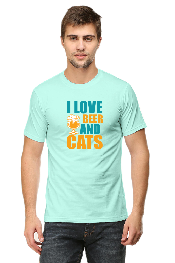 I Love Beer and Cats - Men's T Shirt