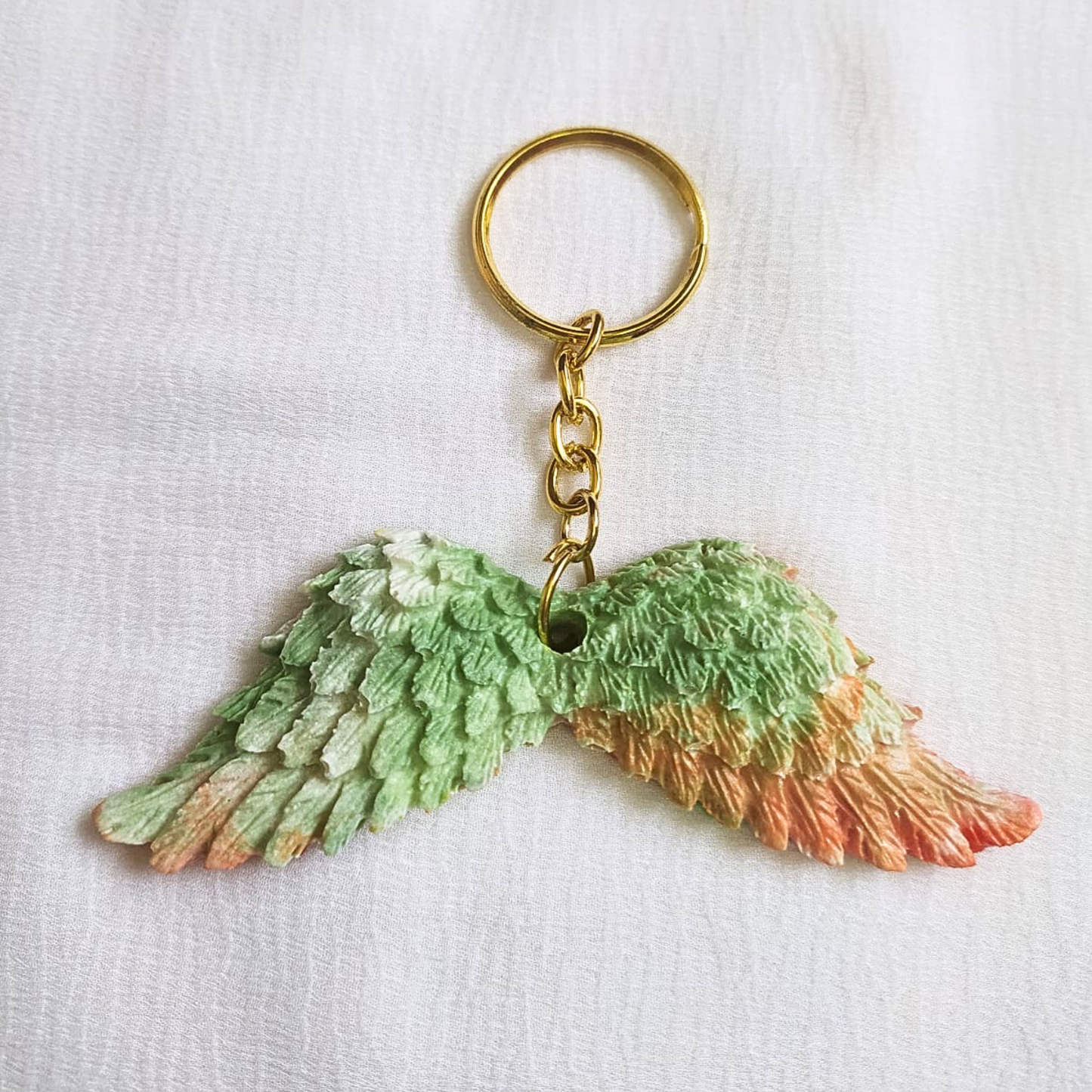 Lime Ember Angel Wings Resin Keychain/Wall Hanging