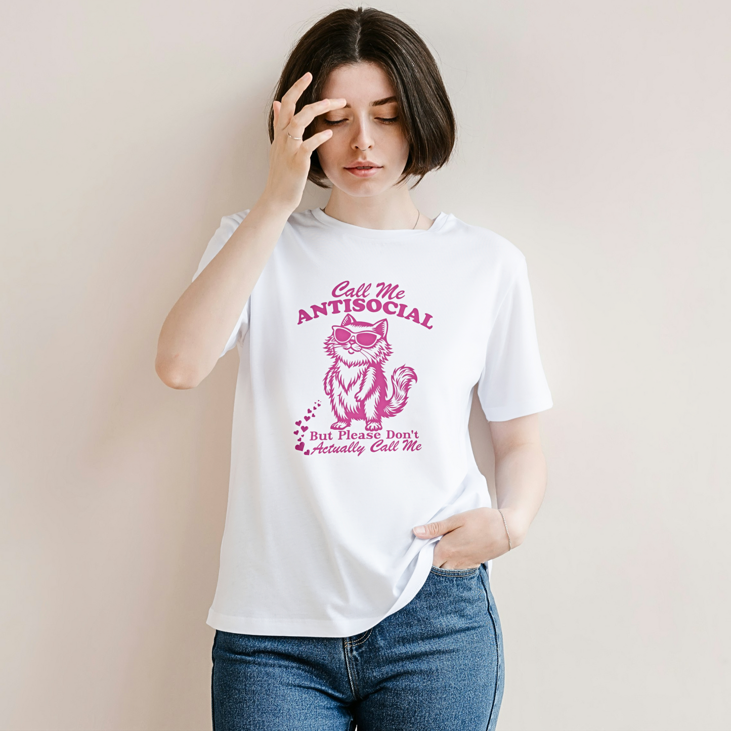 Call Me Antisocial But Please Don't Actually Call Me - Women's T Shirt