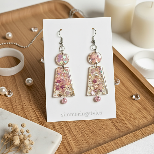 Peach Bloom - Resin Earrings