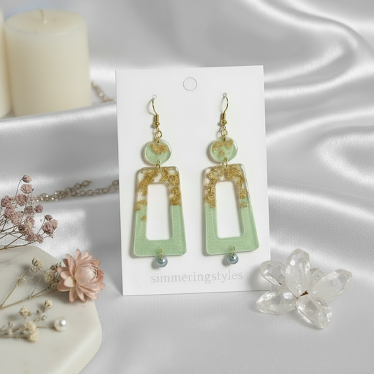 Mint Aura - Resin Earrings