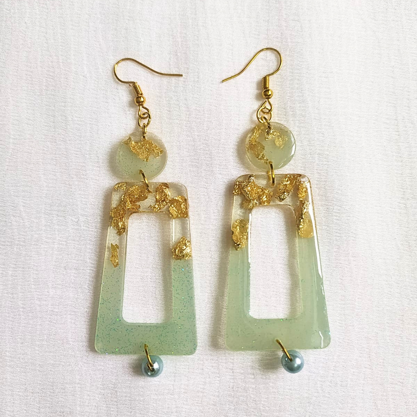 Mint Aura - Resin Earrings
