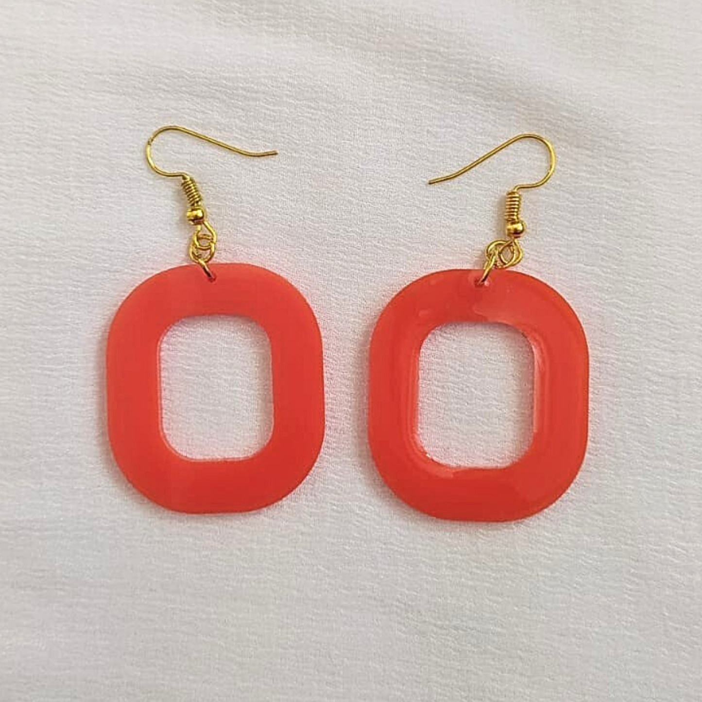 Orange Elegance - Resin Earrings