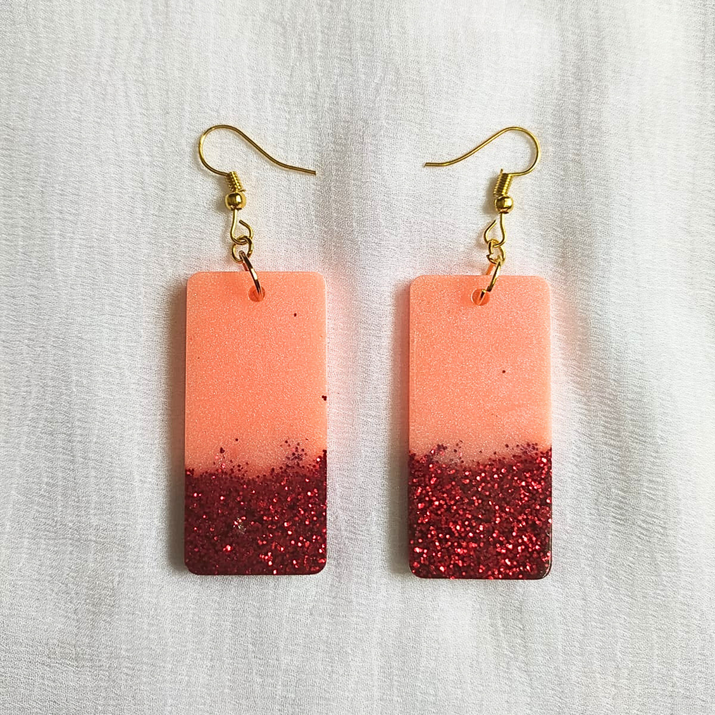 Peach Spark - Resin Earrings