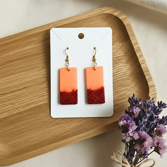 Peach Spark - Resin Earrings