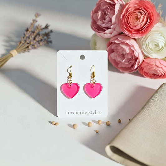 Rosy Charm - Resin Earrings