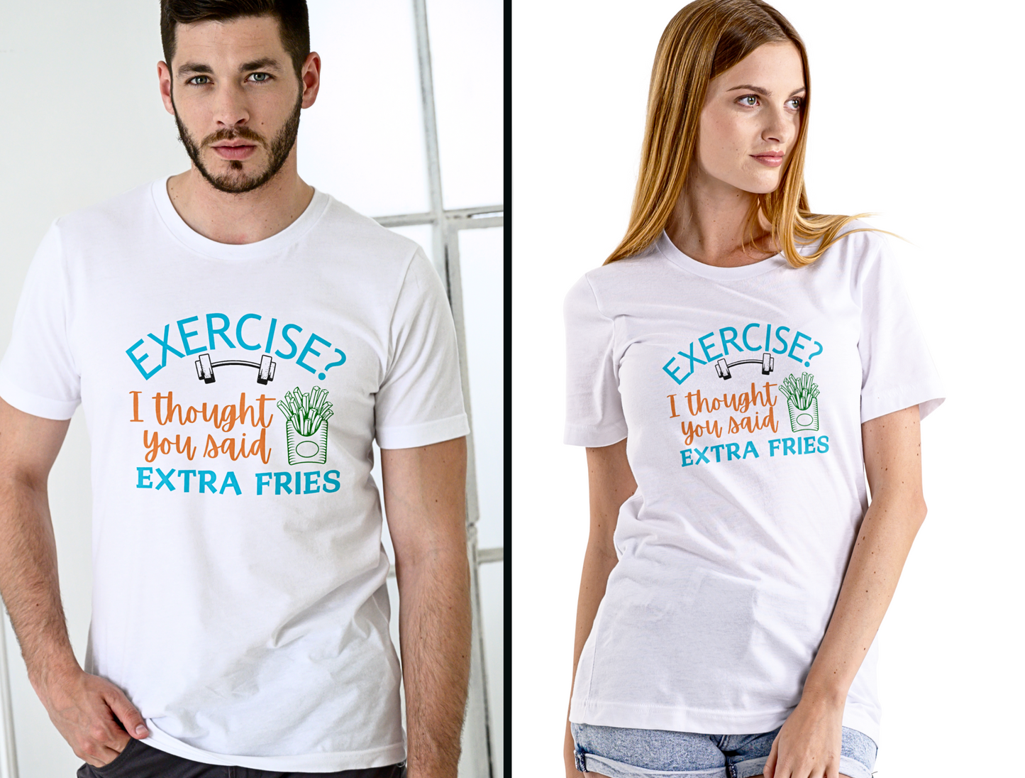 Exercise? I Thought You Said Extra Fries - Unisex Supima T Shirt