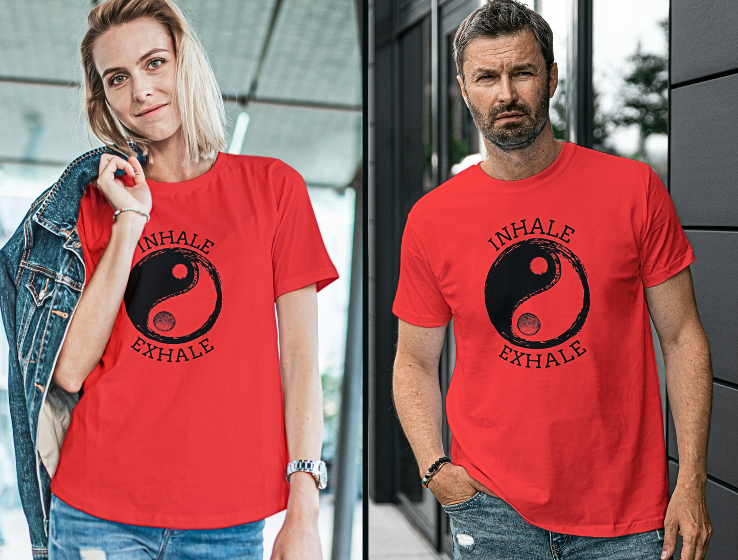 Yin Yang Inhale Exhale - Unisex T Shirt