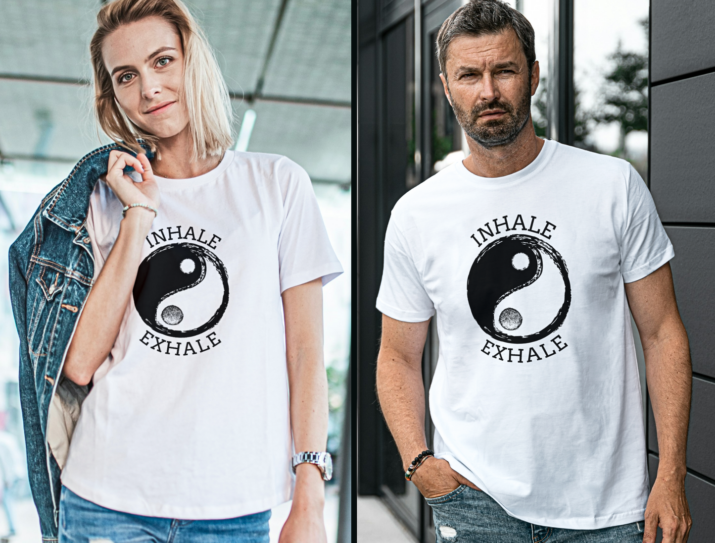 Yin Yang Inhale Exhale - Unisex T Shirt