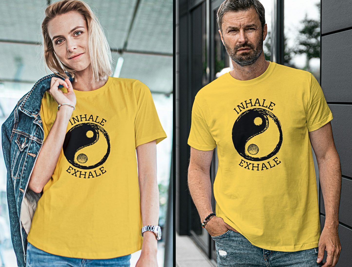 Yin Yang Inhale Exhale - Unisex T Shirt