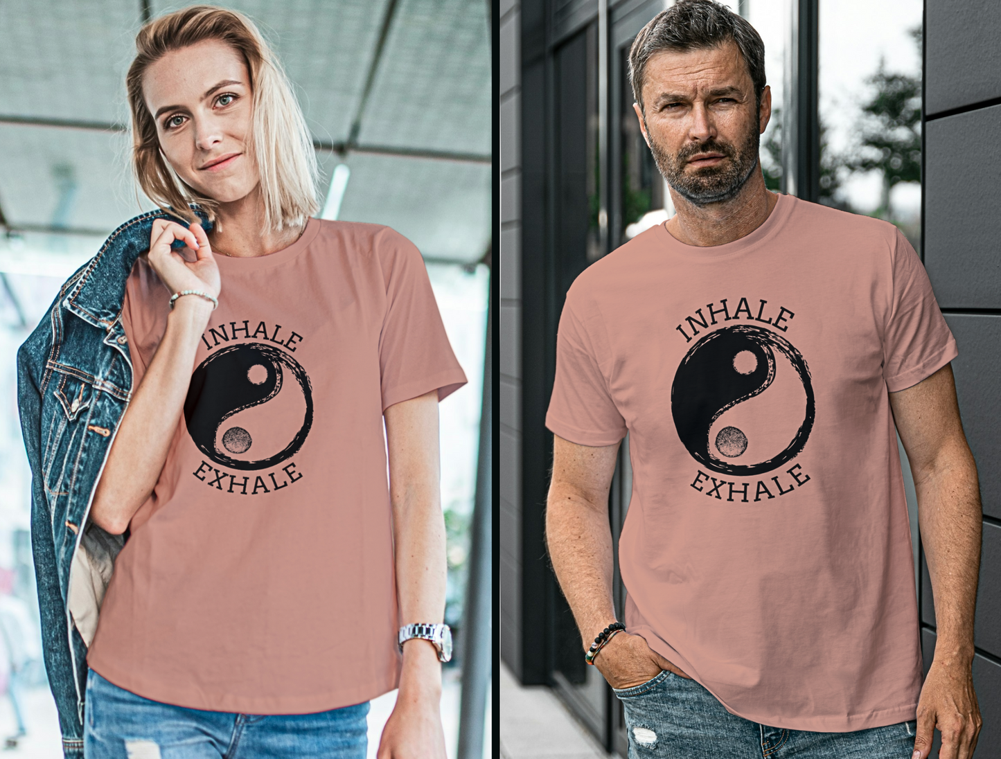 Yin Yang Inhale Exhale - Unisex T Shirt