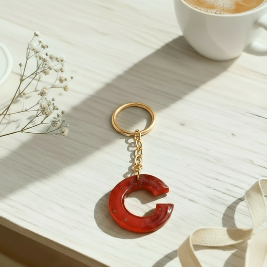 Letter C - Resin Keychain