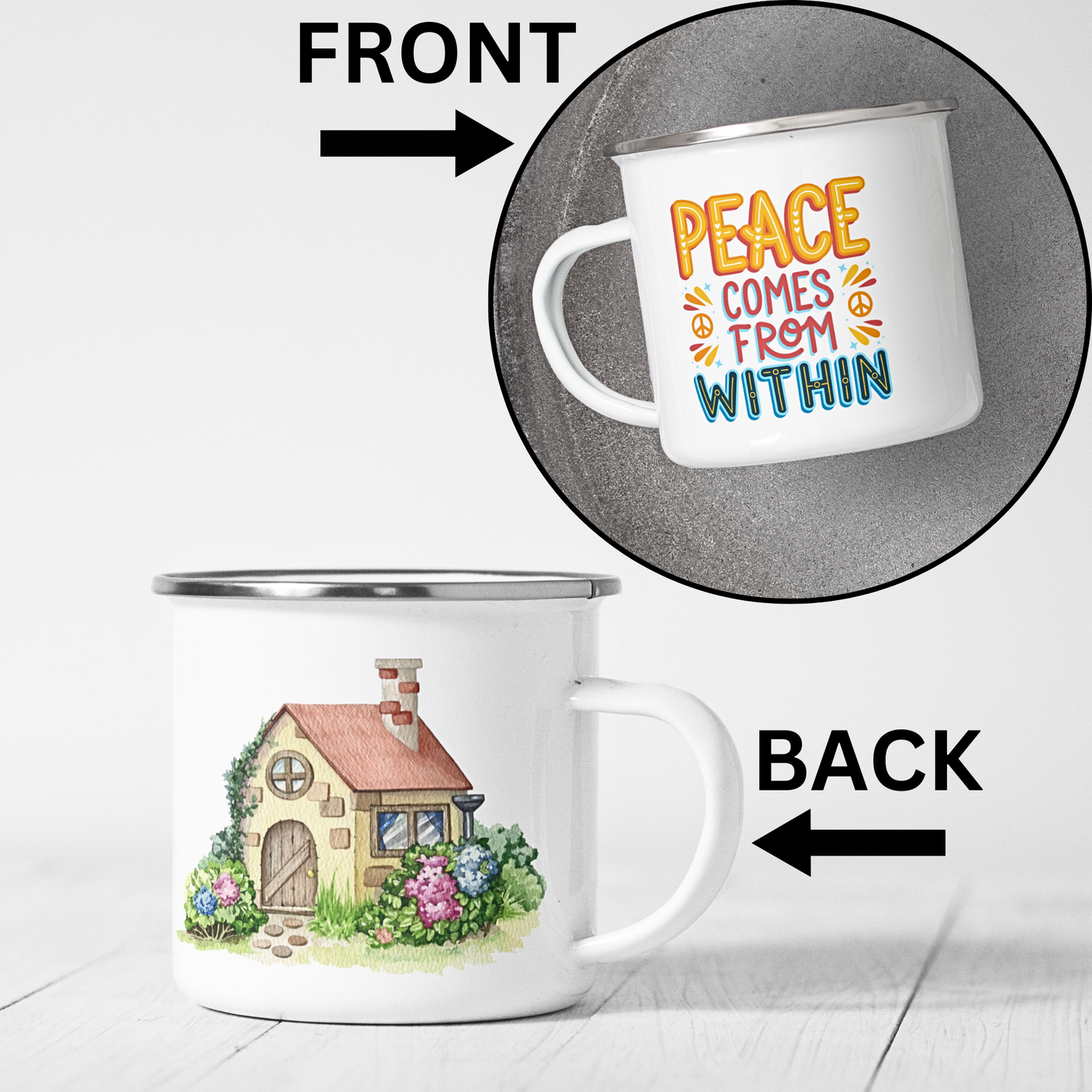 Peace Comes From Within - Enamel Mug