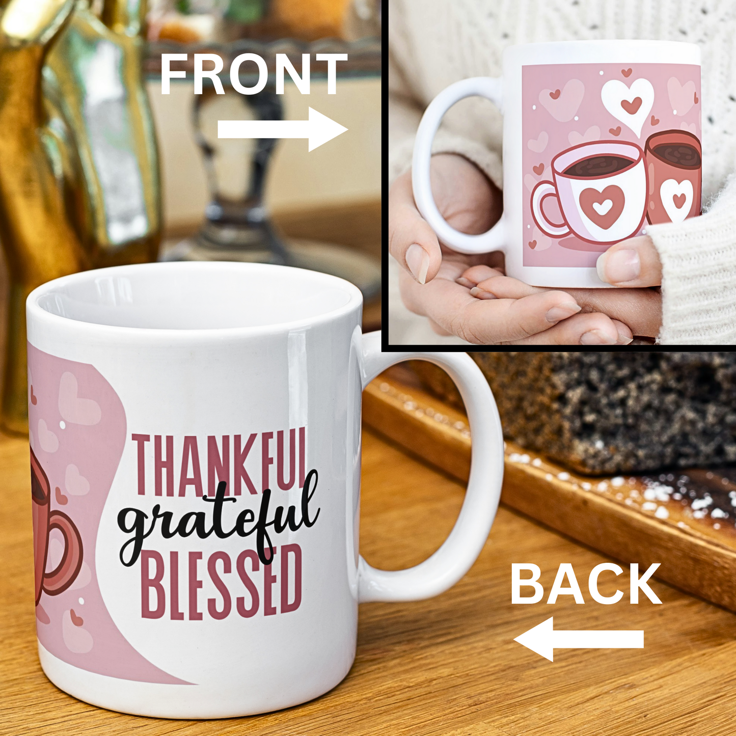Thankful Grateful Blessed - Ceramic Mug