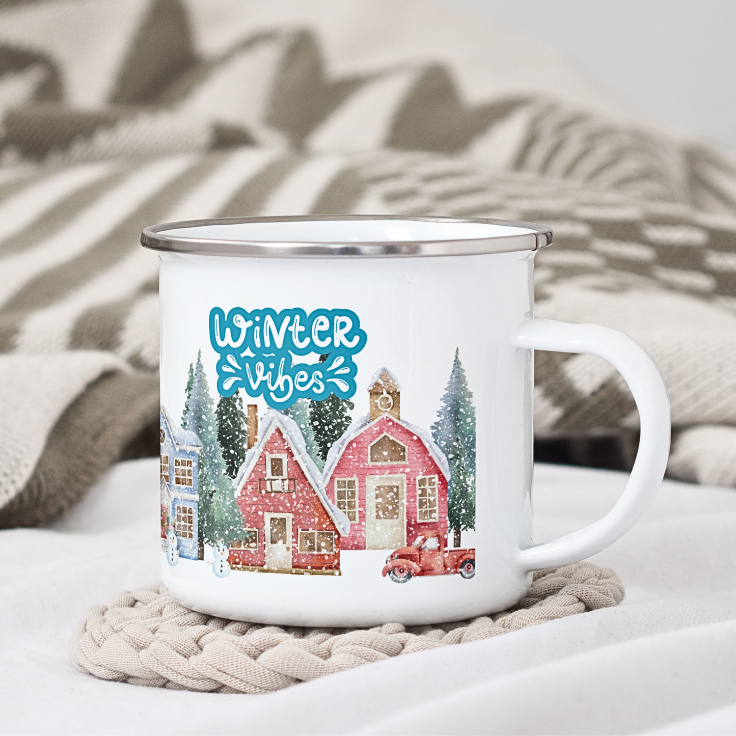 Winter Time Winter Vibes - Enamel Mug