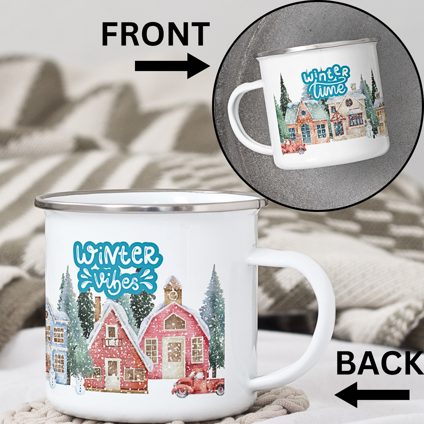 Winter Time Winter Vibes - Enamel Mug