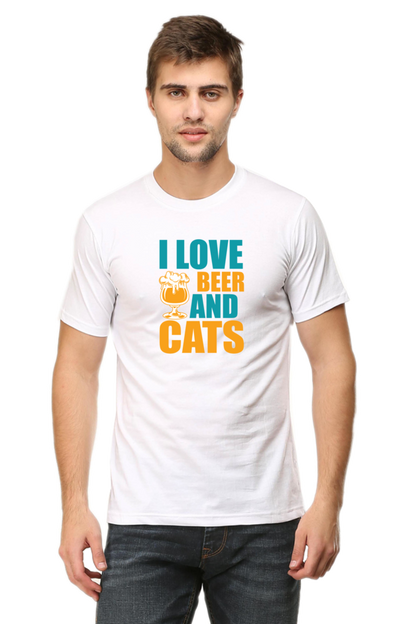I Love Beer and Cats - Men's T Shirt