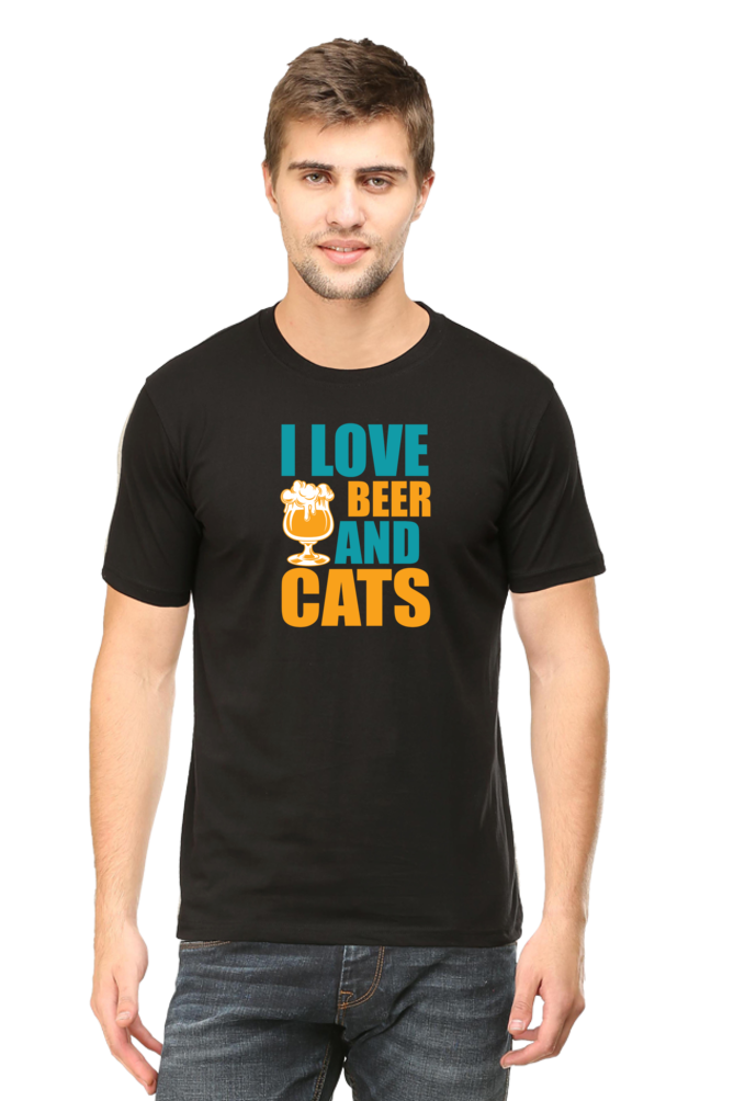 I Love Beer and Cats - Men's T Shirt