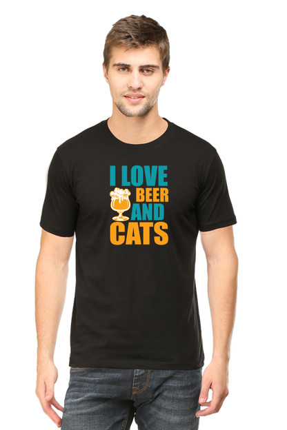 I Love Beer and Cats - Men's T Shirt