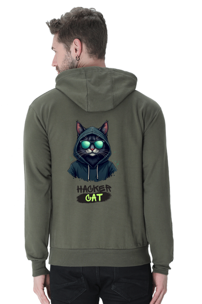 Hacker Cat - Men's Hooded Sweatshirt