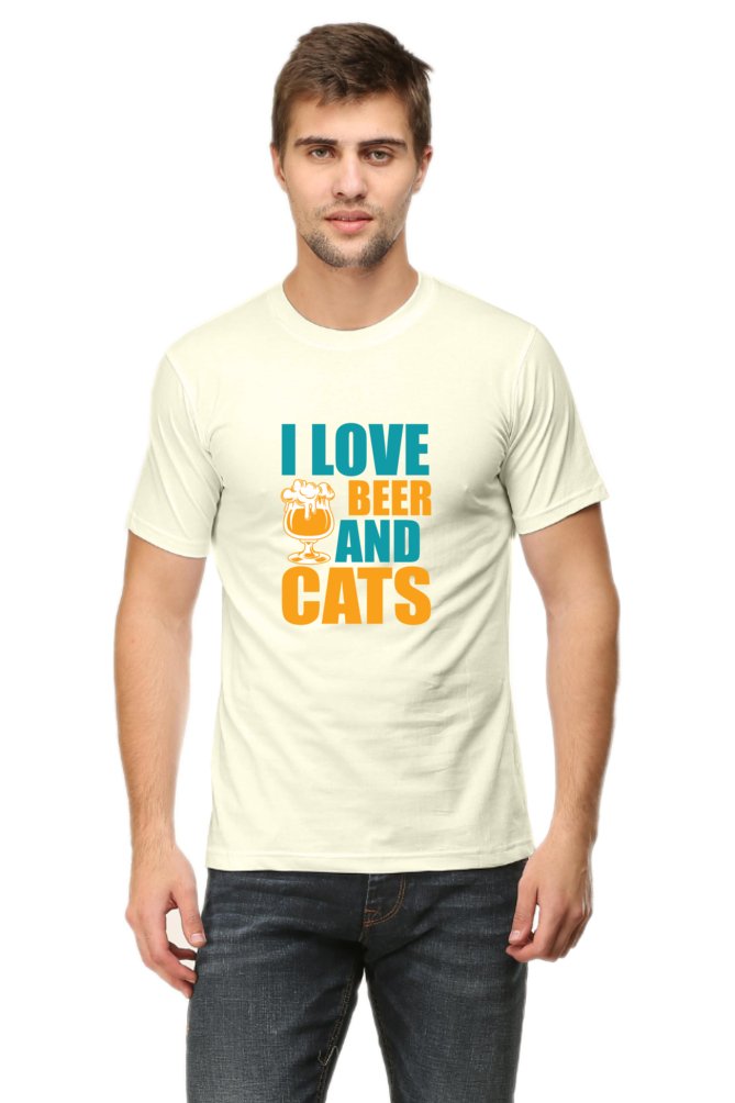 I Love Beer and Cats - Men's T Shirt