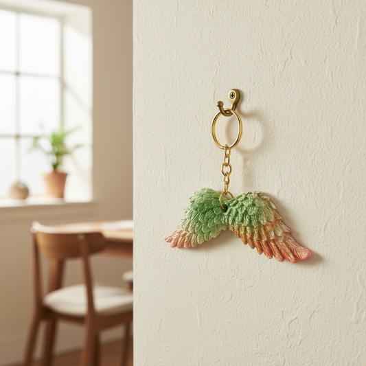 Lime Ember Angel Wings Resin Keychain/Wall Hanging