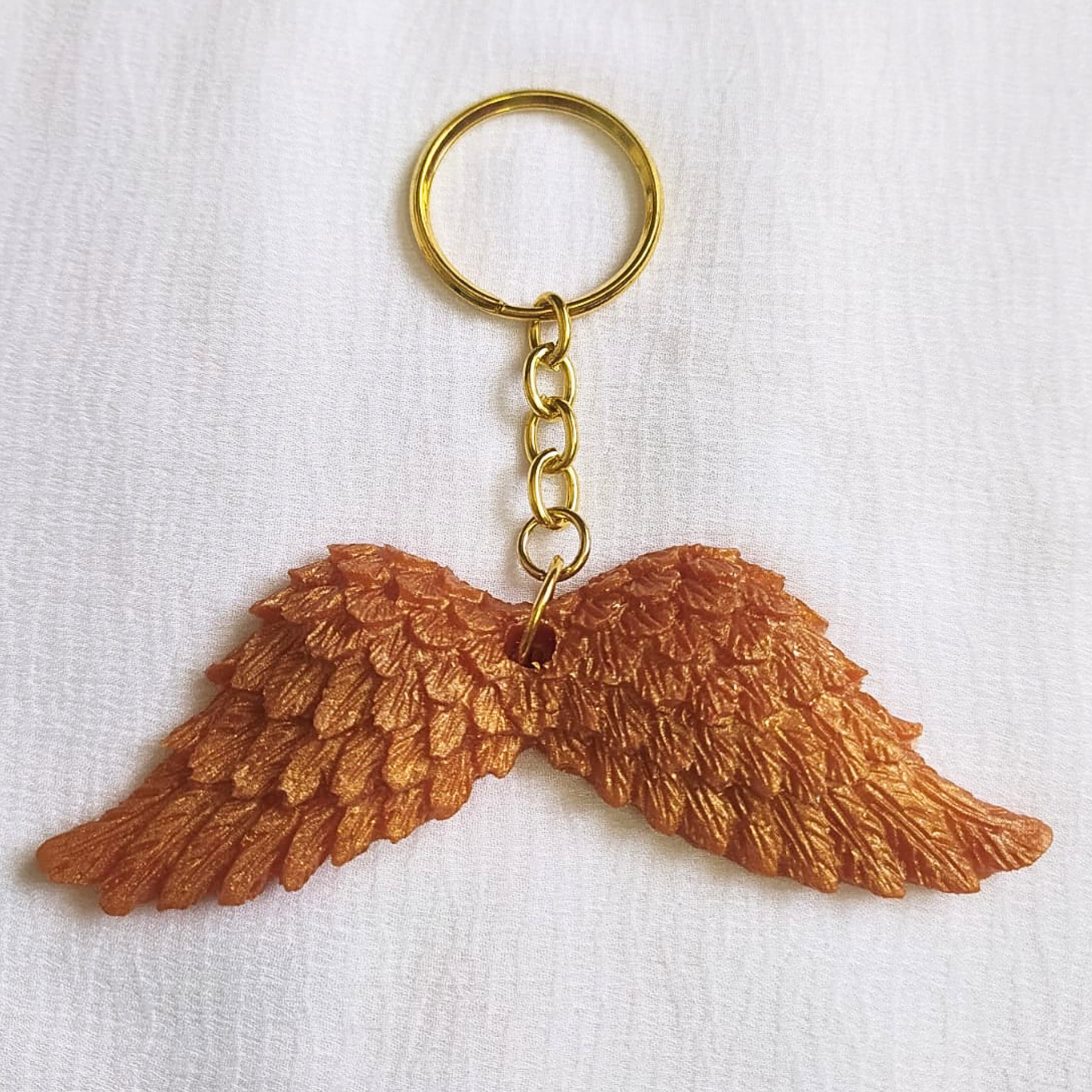 Sunset Bloom Angel Wings Resin Keychain/Wall Hanging