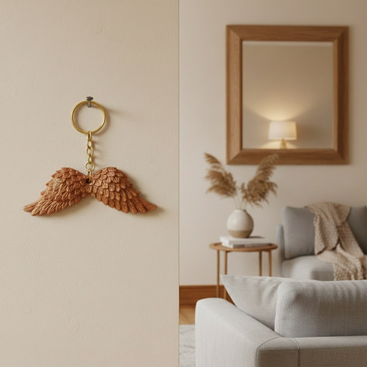Sunset Bloom Angel Wings Resin Keychain/Wall Hanging