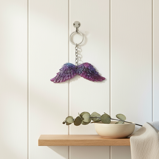 Galaxy Angel Wings Resin Keychain/Wall Hanging