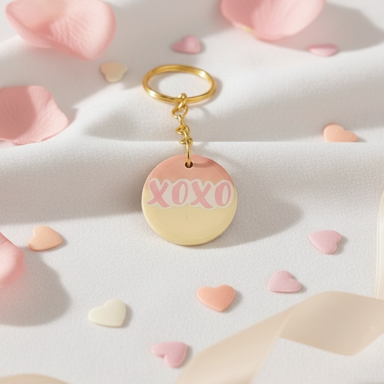 XOXO Love Charm Resin Keychain