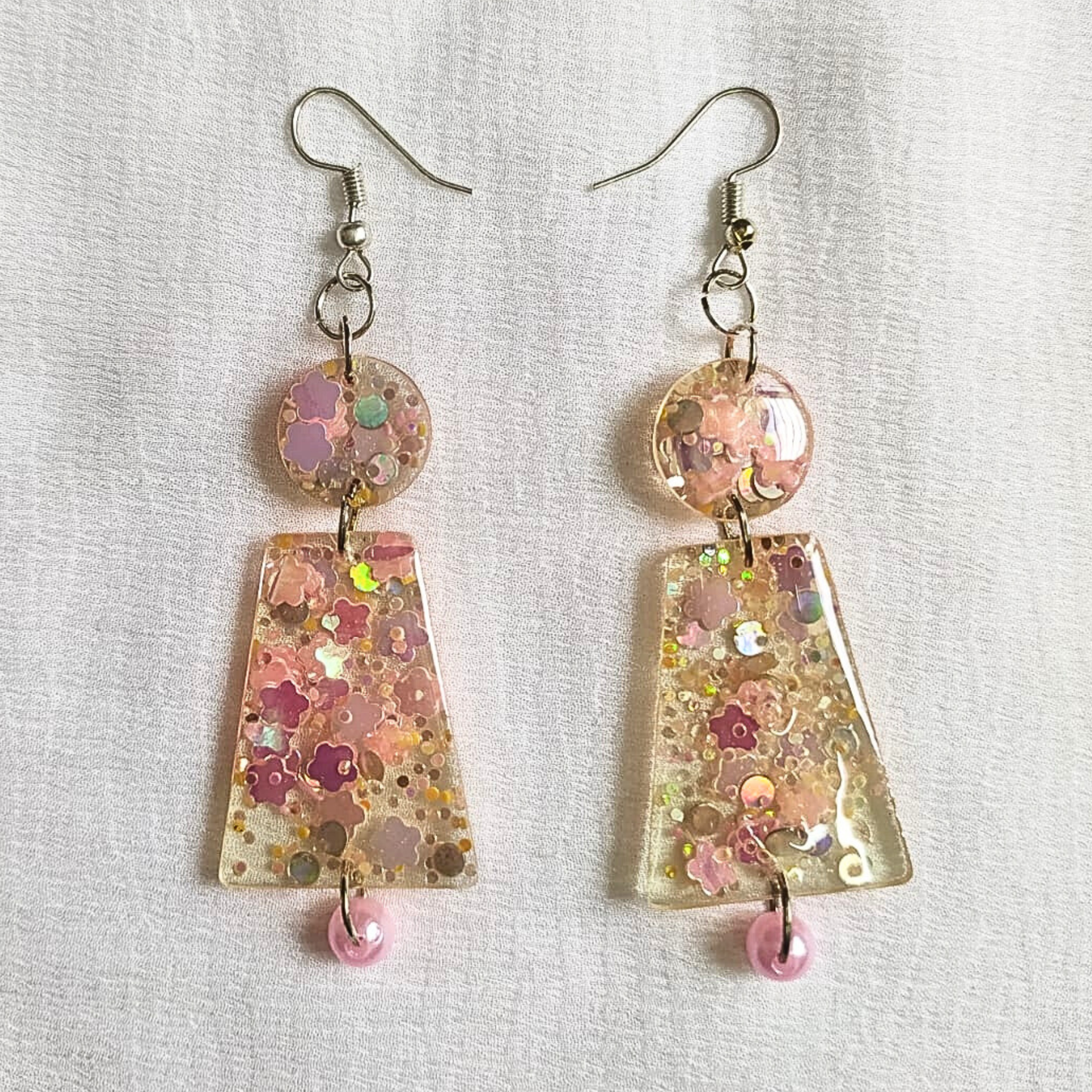 Peach Bloom - Resin Earrings