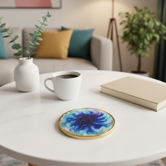 Galaxy Swirl Resin Coaster
