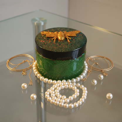 Emerald Hive Resin Trinket Box | Jewellery Box | Storage Box