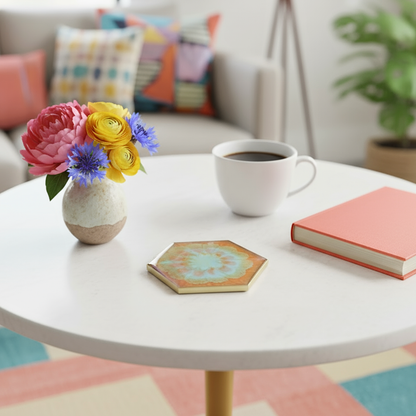 Sunset Blush Resin Coaster