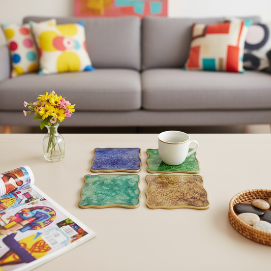 Marble Mist Resin Coaster Set (Set of 4)