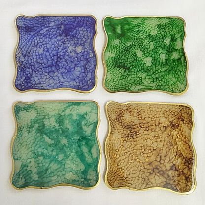 Marble Mist Resin Coaster Set (Set of 4)