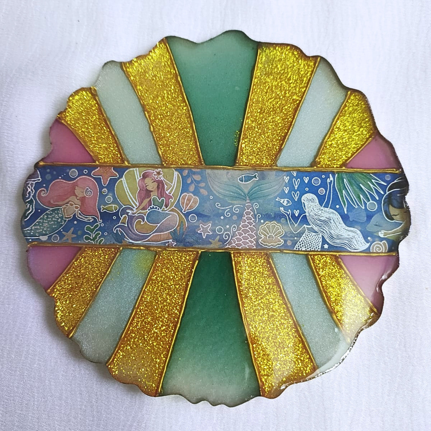 Mystic Mermaid Lagoon – Resin Coaster Set (Set of 4)