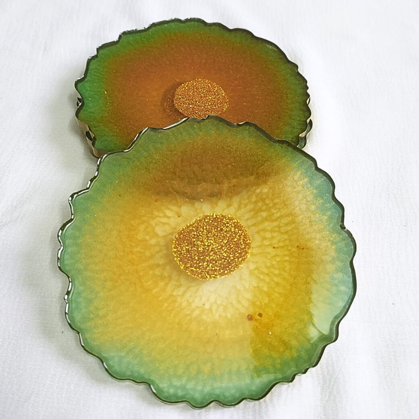 Sunset Bloom Resin Coaster Set (Set of 4)