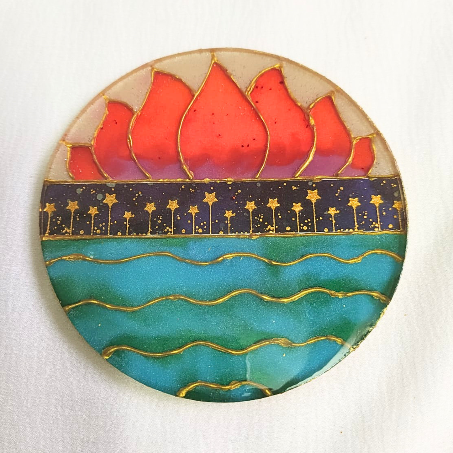 Lotus Dreams Resin Coaster  Set (Set of 4)