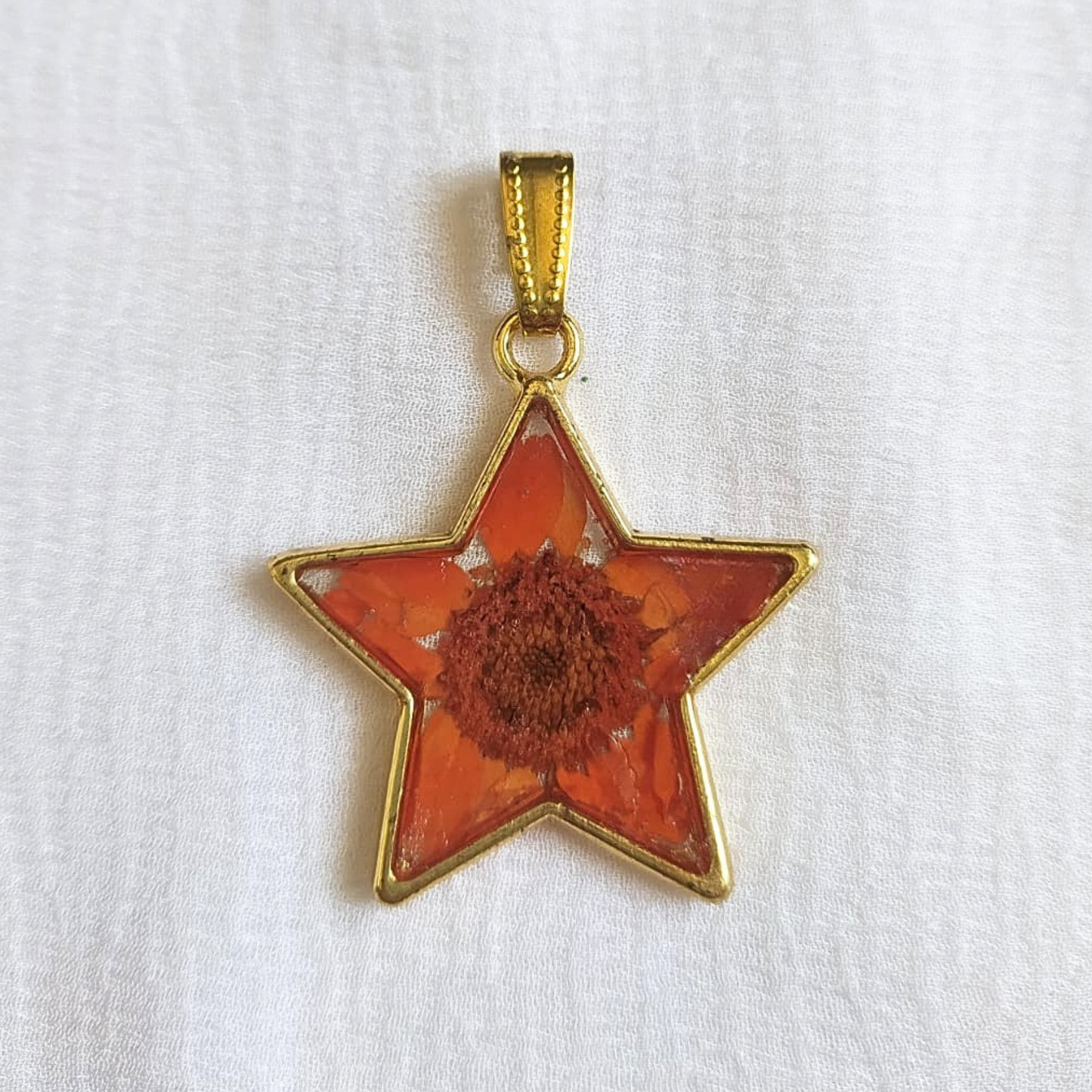 Orange Bloom Resin Pendant