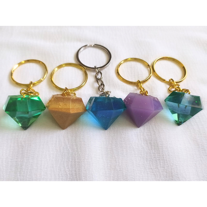 Gemstone Glow Resin Keychain Set (Set of 5)