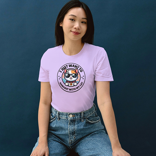 I Just Want To Hangout With My Cat - Women's T Shirt